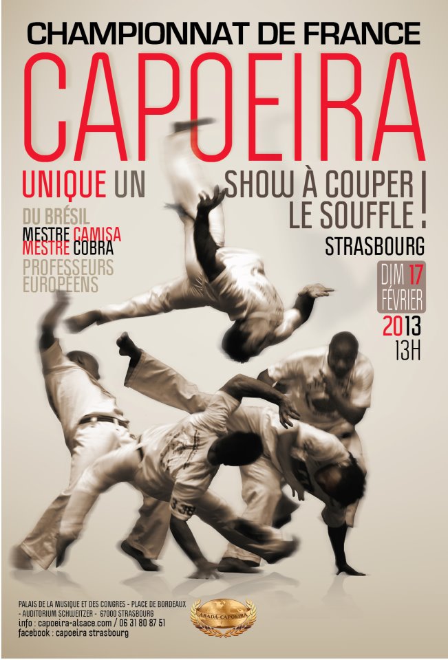 championnat de france abada capoeira 2013 avec Mestre Camisa et Mestre Cobra